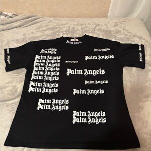 Palm Angels Black Tee with White Logo